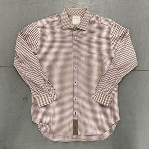 Billy Reid Red and White Checkered Button Down Shirt